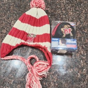 University of Maryland Hat with tassel ties plus Ear Muffs, for men or women